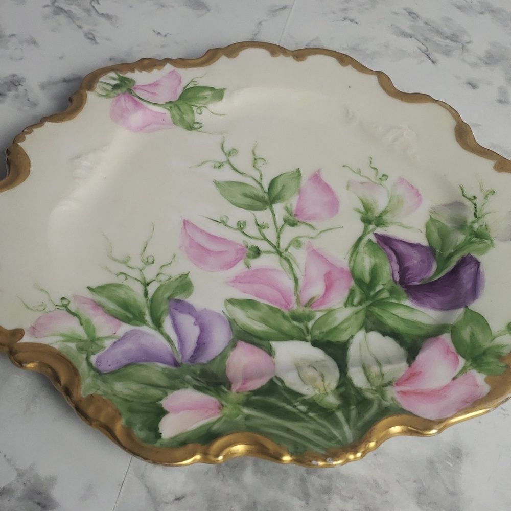 Vintage WG and Company Purple and Pink Limoges Plate - Picture 2 of 6